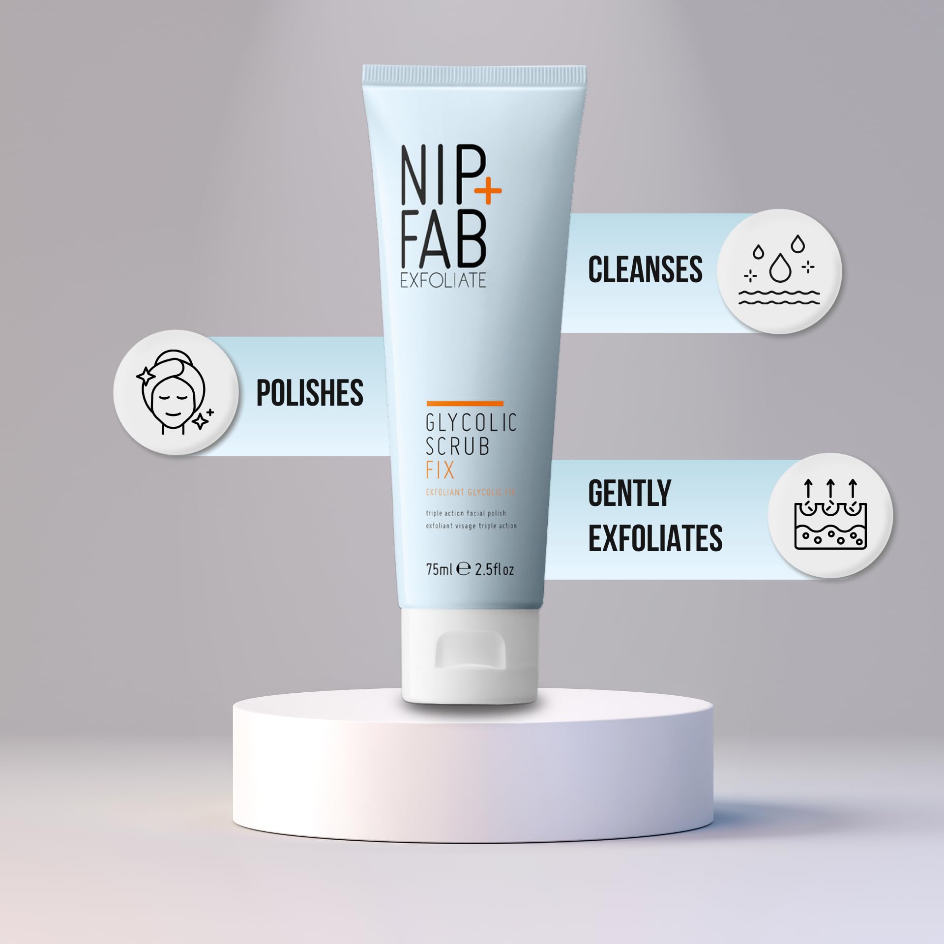 Nip + Fab Glycolic Fix Scrub – Peeling Złuszczający z Kwasem Glikolowym i Salicylowym, Dla Promiennej, Gładkiej i Oczyszczonej Skóry