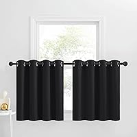 Vista 232 de NICETOWN - Cortinas opacas graduadas para ventanas pequeñas del baño, cortinas de privacidad de 30 pulgadas de largo para mini lavandería y cocina