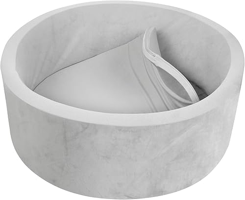 TRENDBOX Pozo de bolas de espuma para niños pequeños, 35 x 11 pulgadas, suave para pelotas de bebé con funda de terciopelo lavable (bolas no