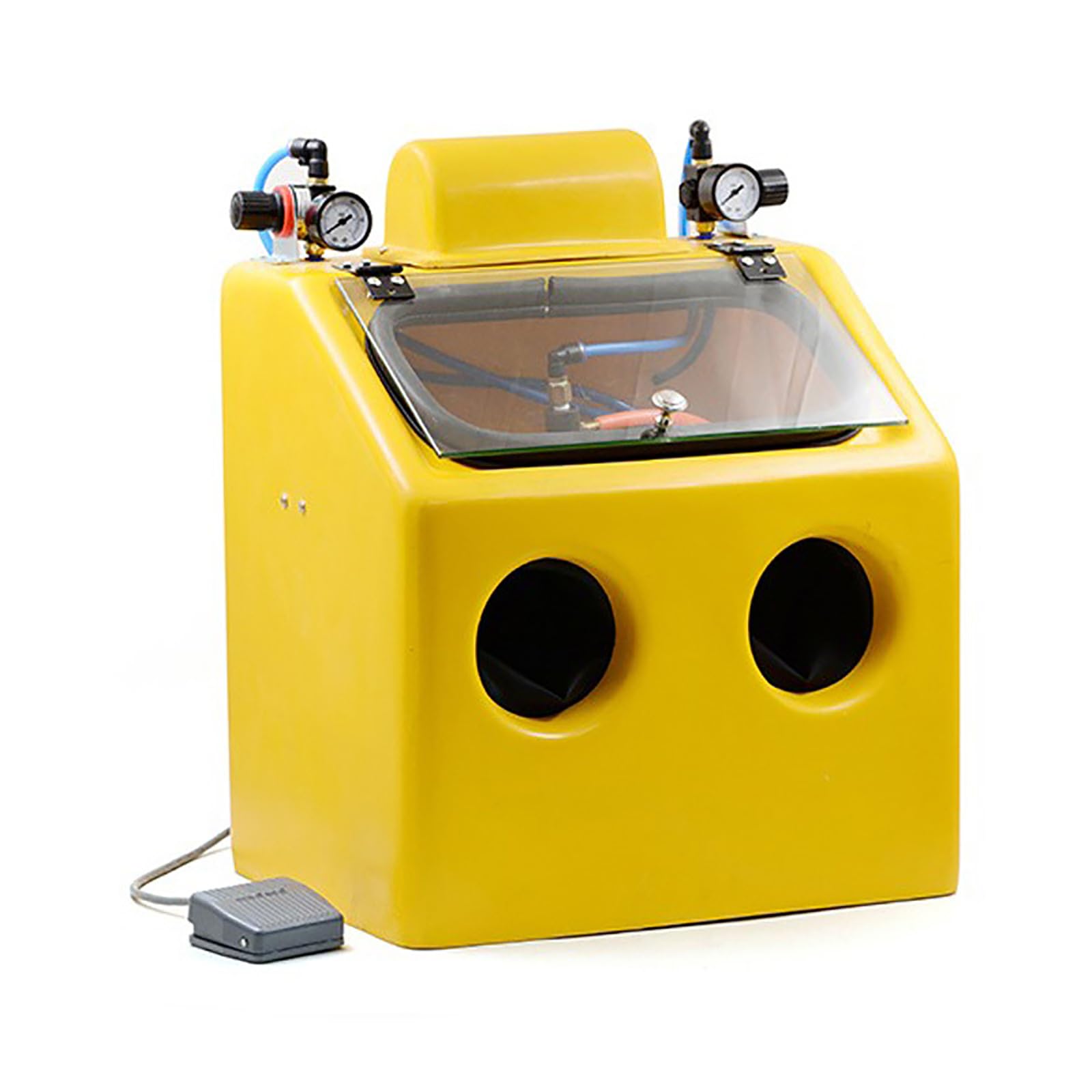 YXZYFPP Pneumatic Sandblasting Machine - Water-Type for Gold & Silver Processing, Fiberglass Window, Perfects for Rust Removal & Polishing