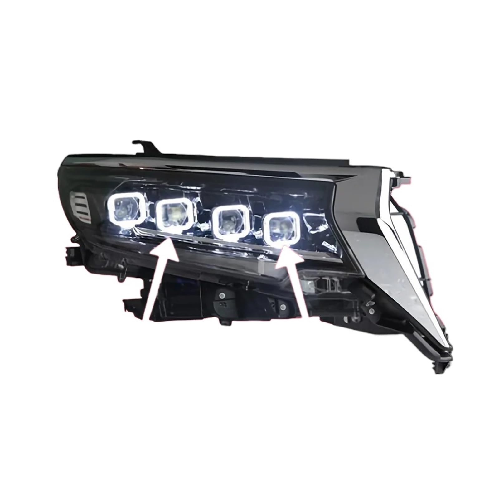 LIGUOHL Car Head Lights Parts，Compatible With Prado 2018 2020 Type LED Matrix Headlight Replacement DRL Daytime Light Projector Facelift