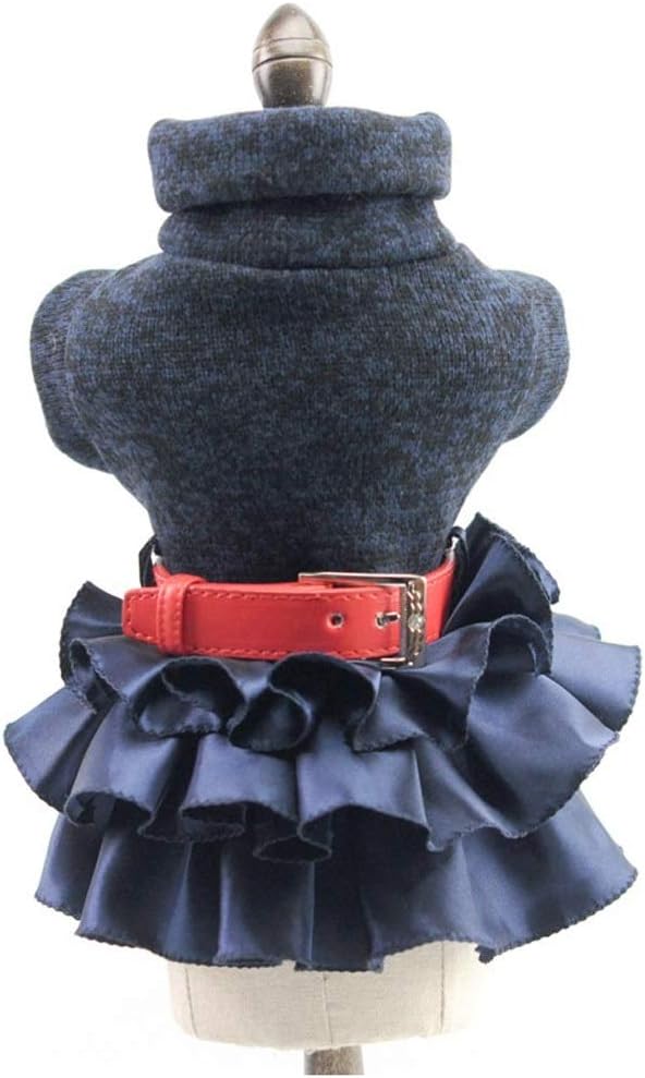 Fashion Autumn Winter Pet Dog Dress Clothes Sweet Princess Dress Small Medium Dogs Pet Teddy Puppy Wedding Dresses Size XS-XL (Color : Gray Size : Small) (Blue X)