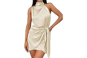 Satin Sleeveless Halter Neck Wedding Dress