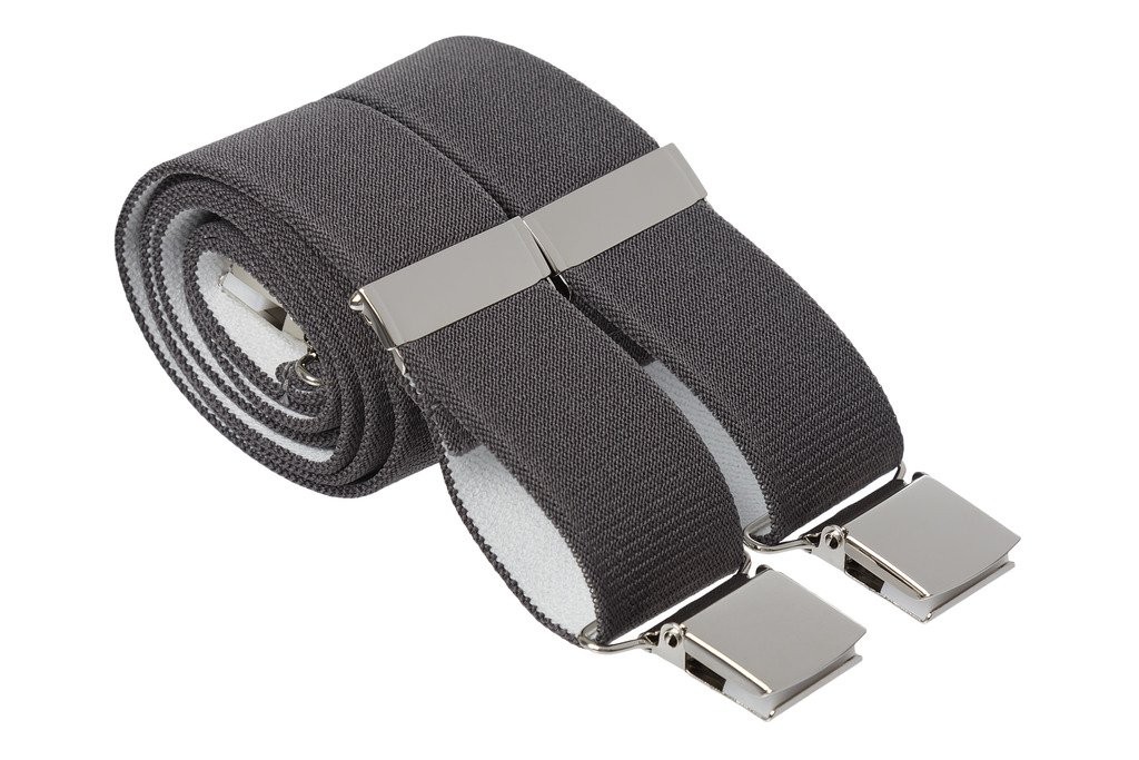 Gs Braces Men's Grey 4XL 60 Inches Heavy Duty Trouser Braces Strong Clip On 35Mm Wide Suspenders (Xxxxl (60 Inches Long), )
