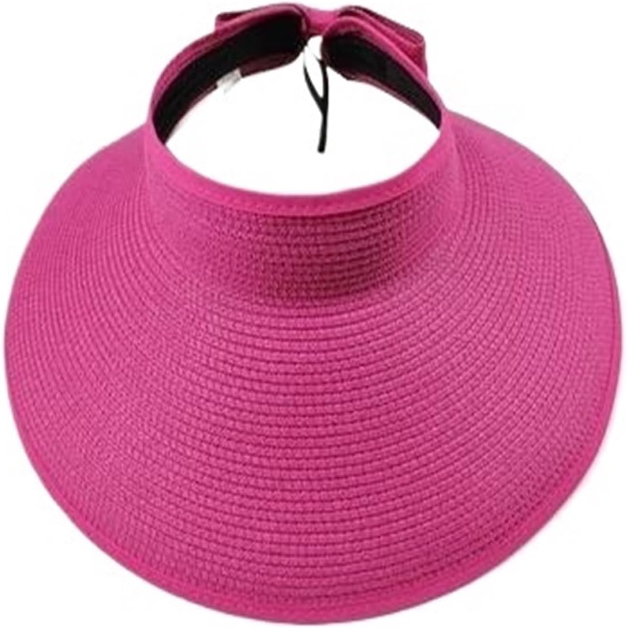 Women's Foldable Wide-Brim Straw Visor – Spring and Summer Sun Hat for Beach and Outdoor Wear