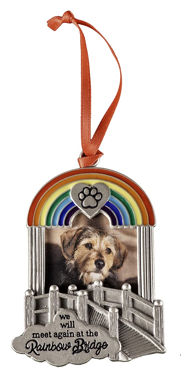 Rainbow Bridge Pet Memorial Photo Ornament, Memorial Christmas Ornament for Dogs or Cats by Abbey & CA Gift