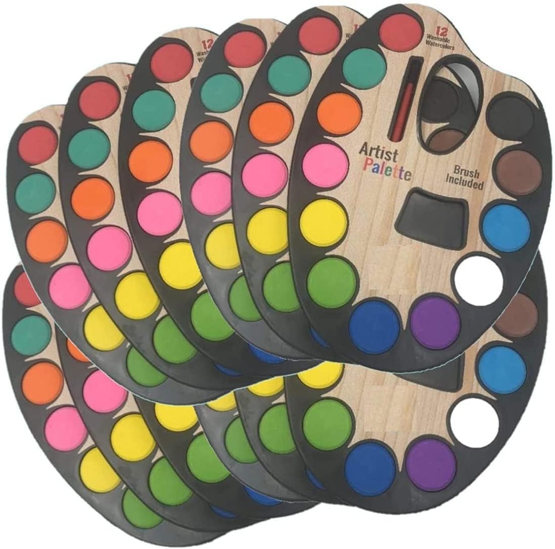 KIVYA Return Gifts for Kids Birthday Party in Bulk Watercolor Set for Children Non-Toxic Sketch Painting Water Color Kit for Girls/Boys with Paint Brush (Pack of 24)…