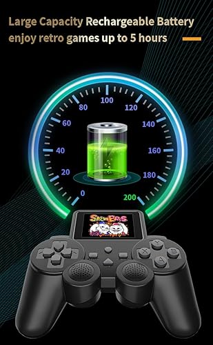 Miniatura 3 de 8-bit 520 en 1 Classic Retro Games Handheld Gamepad Game Console - Pantalla de 2.5 pulgadas recargable AV TV Out 2 Player Gamepad (negro)