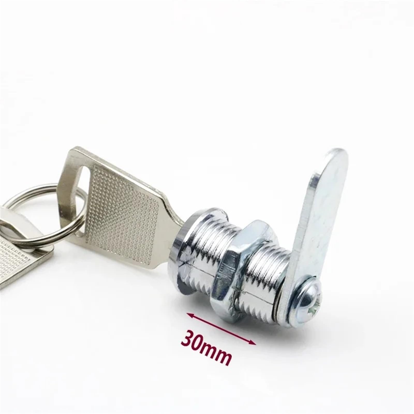 FJSUGAOW Mini Cam Lock with 2 Keys Diameter 12mm Zinc Alloy Easy Installed for Cabinet Drawer Furniture Hardware 1Pcs (Color : Length 30mm)