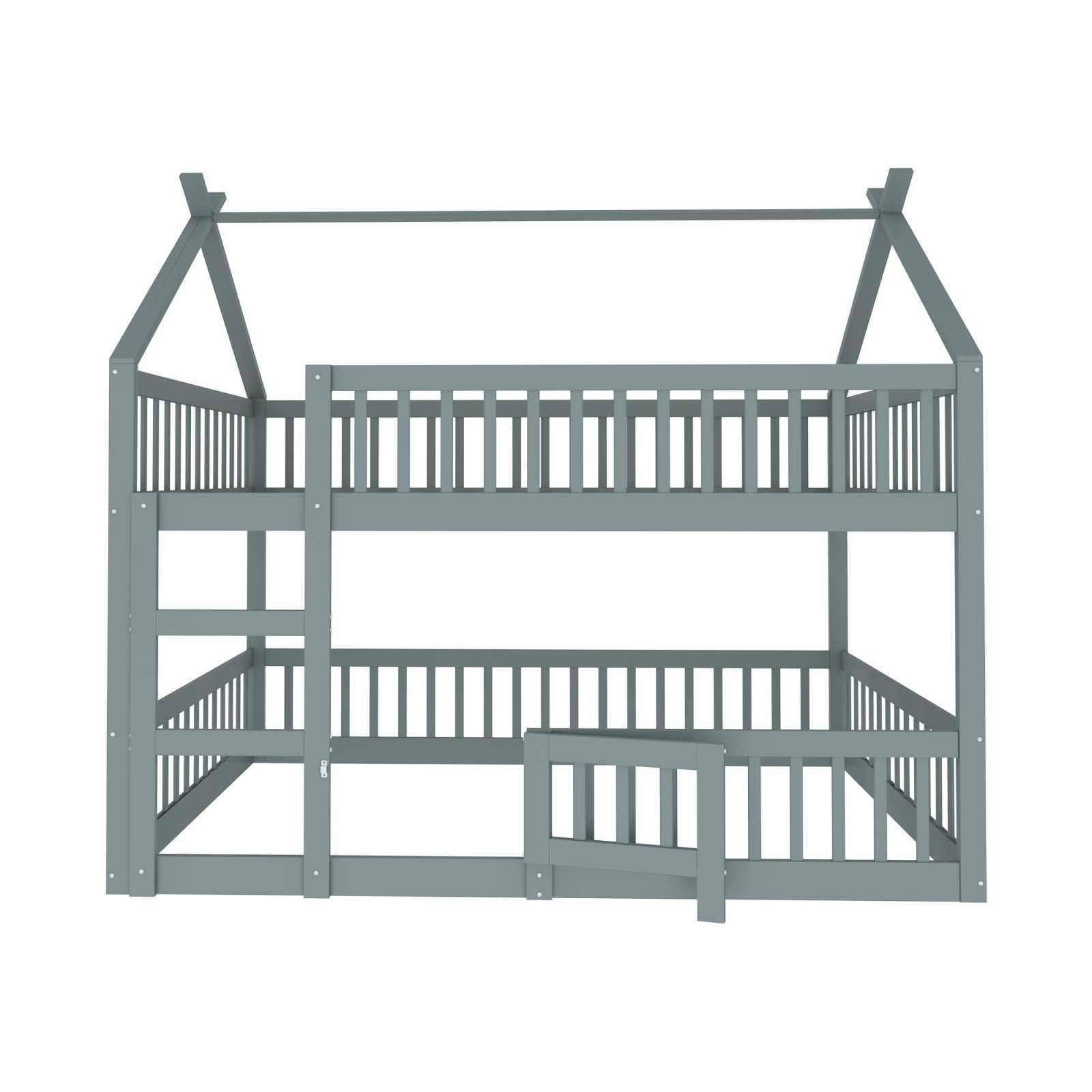 Lit Superposé Avec Tiroirs Et échelle Rangement - Bois Massif 140x200 Cm - Blanc - Sans Matelas