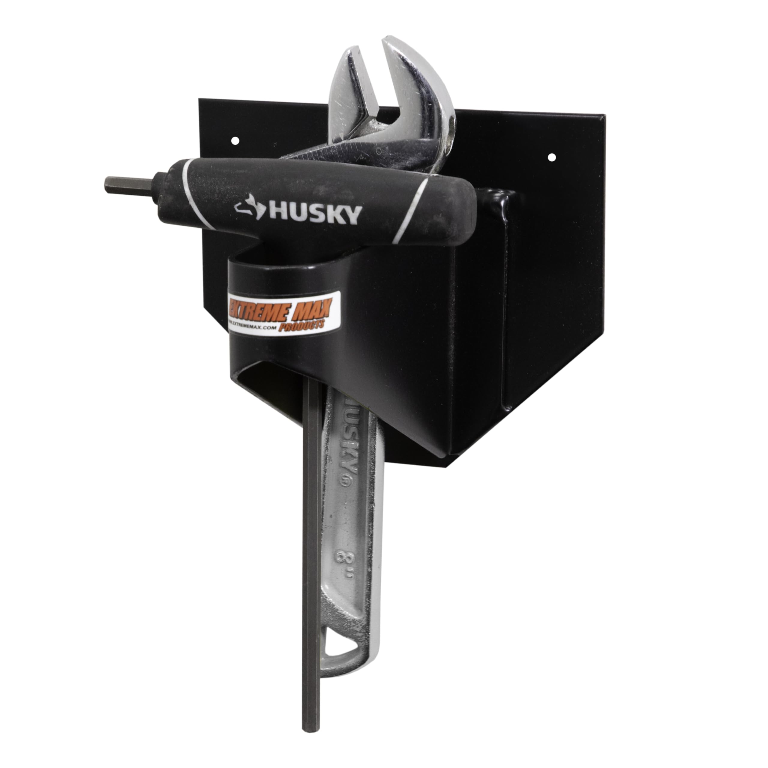 Extreme Max 5001.6641 Universal Wall-Mount Aluminum T-Handle Tool Holder for Enclosed Race Trailer, Shop, Garage, Storage - Black