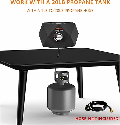 Miniatura 9 de Onlyfire - Chimenea portátil de mesa, cuenco de gas propano de 14 pulgadas con entrada de aire inferior para interiores y exteriores, diseño moderno