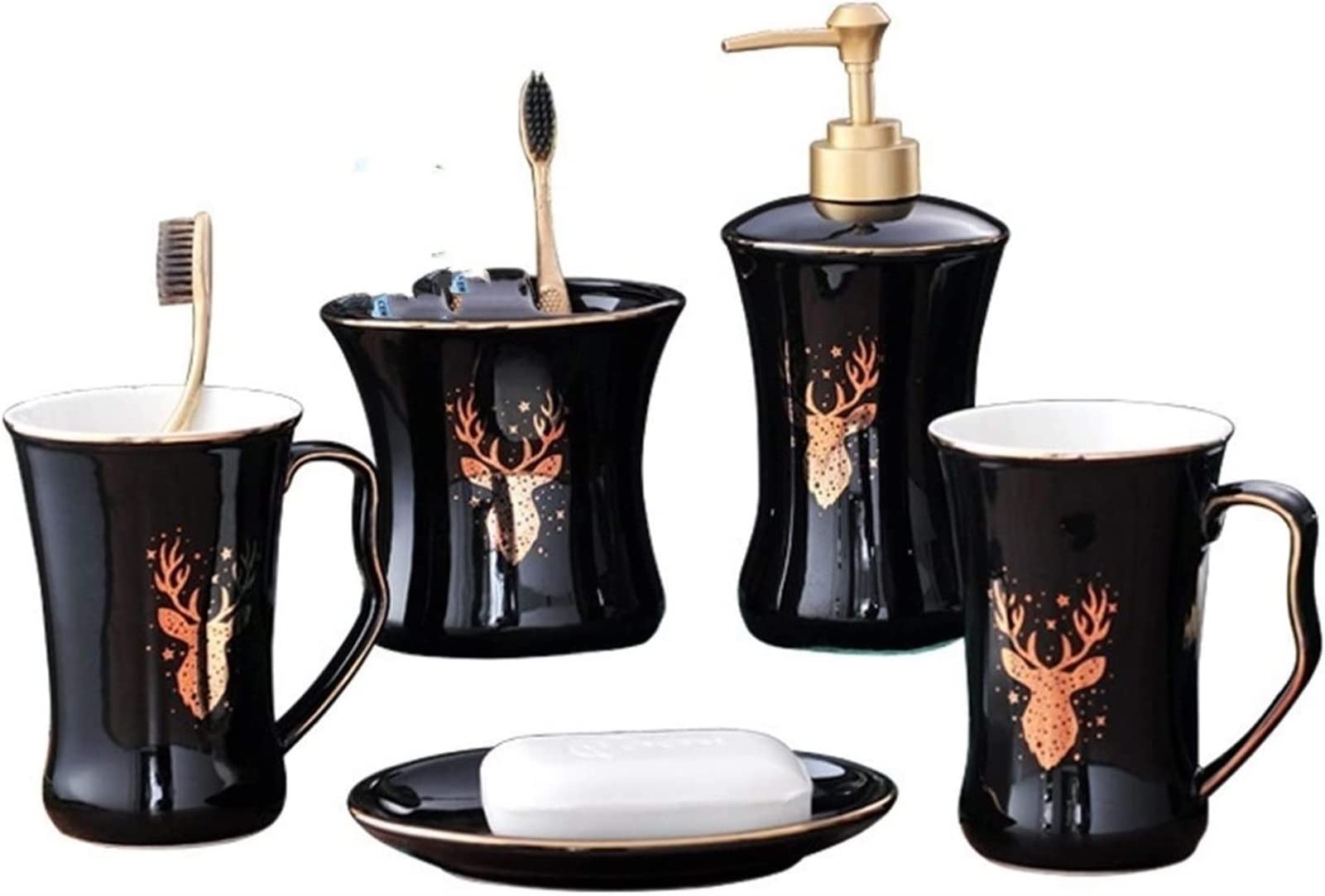 Zuhause Badezimmerzubehör Set Badezimmerzubehör Set Einfacher Keramik Zahnbürstenhalter Mundwasser Hochzeitsgeschenk kreative Badezimmerdekoration geeignet for Hotelbäder