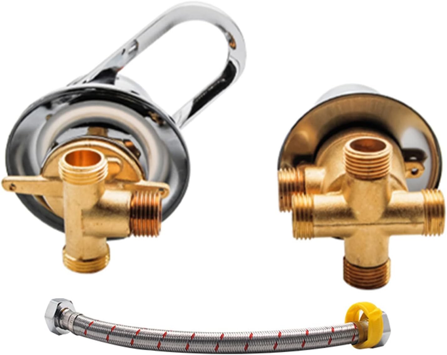 2/3/4/5 Way Brass Split Shower Mixer Taps Valve Switch Control Hot And Cold Water Mixer Valve Tap Diverter For Shower Room, Two Piece,Threaded 4 Way