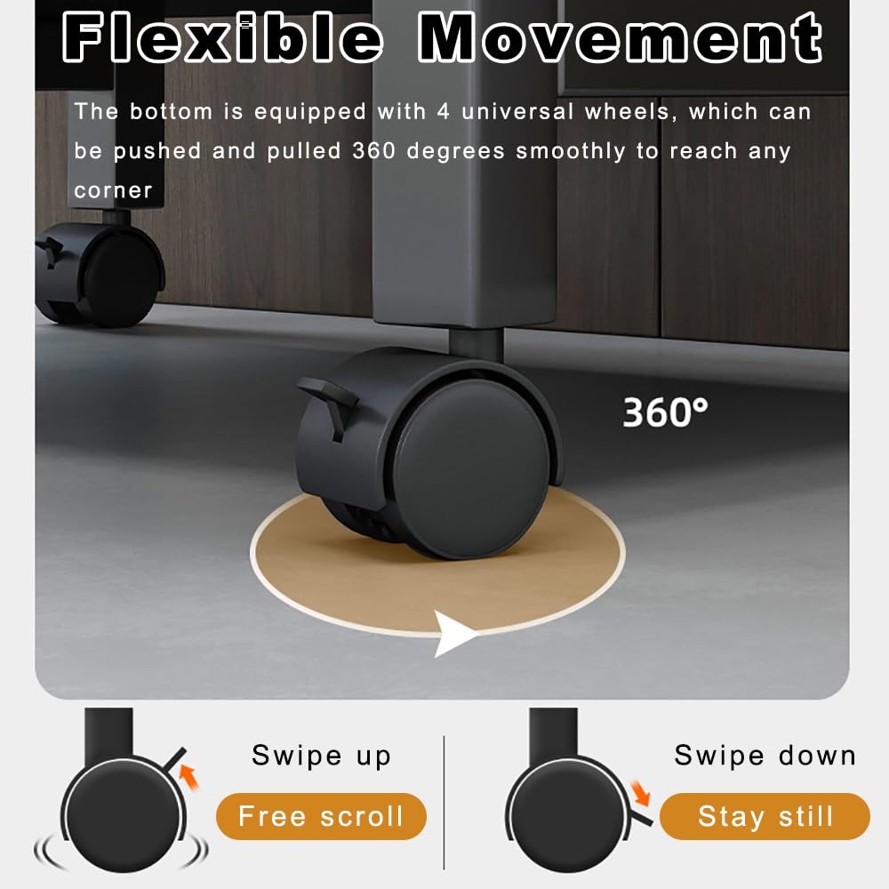Meuble Haut-Parleur à roulettes Double Couche – idéal pour Le Salon, Les salles de Jeux et Les Studios d'enregistrement ; Parfait pour Ranger du matériel Audio Haute fidélité. Design Moderne