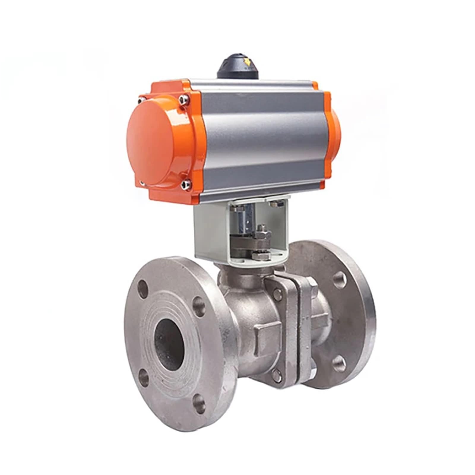 Valvola a sfera flangiata pneumatica inox DE alta temp chiusura rapida