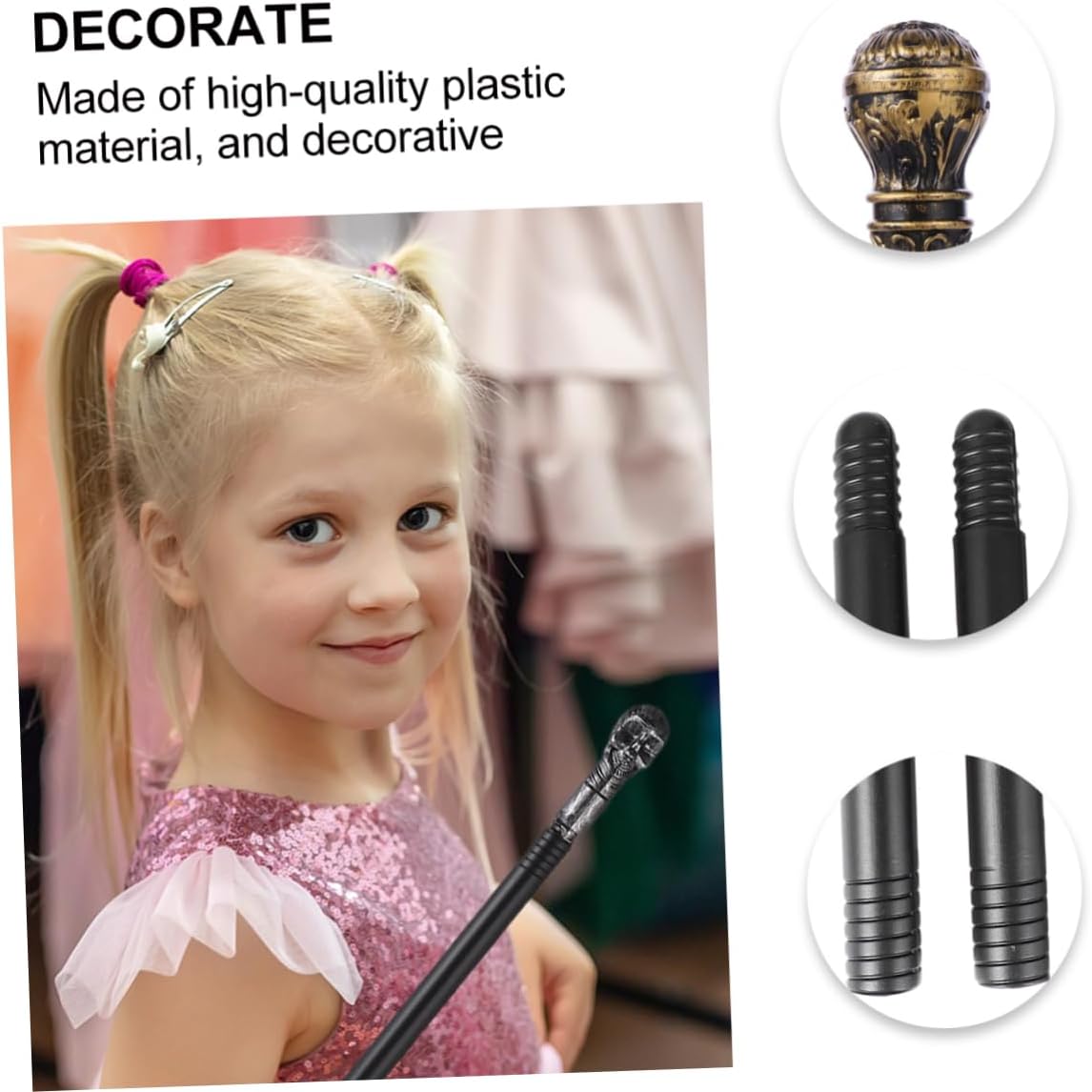 SHERCHPRY 2pcs Costume Walking Cane Scepter Prop Party Accessory for Halloween Dress-up and Detachable Part Design for Easy Storage and Transport