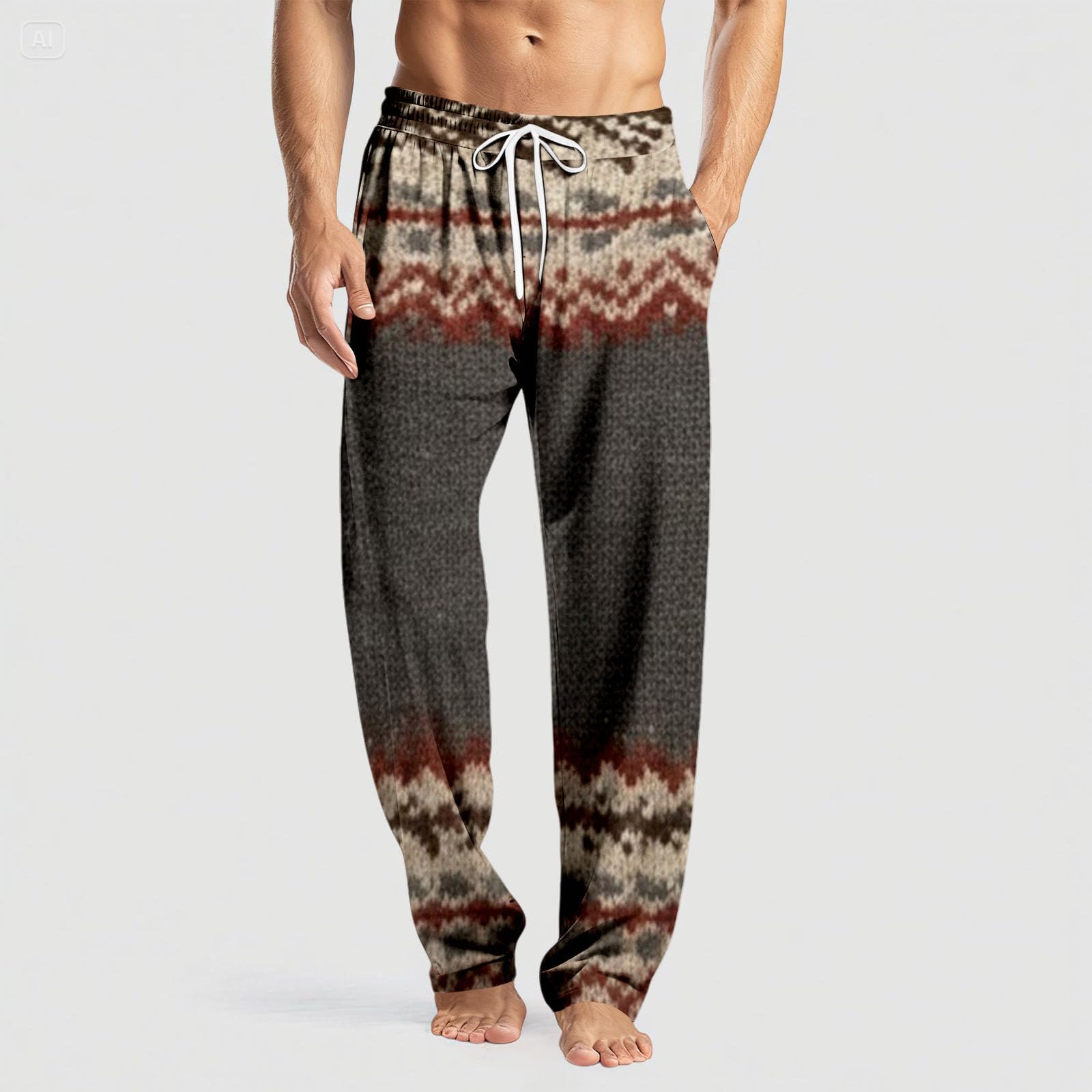 Generisch Pijama corto para hombre, pantalones de yoga, albornoz bordado para hombre (gris oscuro, M)
