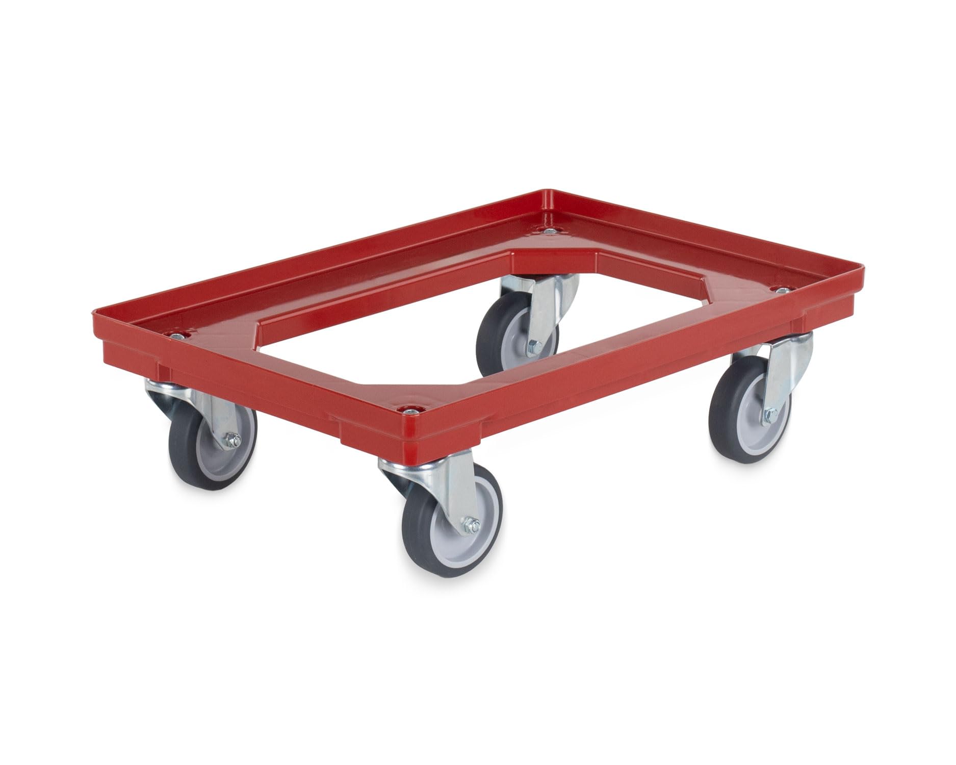 Stabiler Transportroller für Kisten/Eurobehälter | 60x40 cm mit 4 Lenkrollen | Eurobehälter Rolly | Transporthilfe für Stapelboxen oder Kisten | Kistenroller