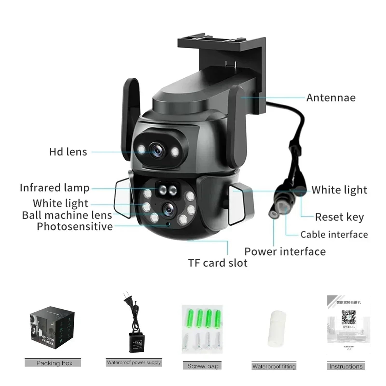 Caméra IP WiFi à Double Objectif 8MP 4K