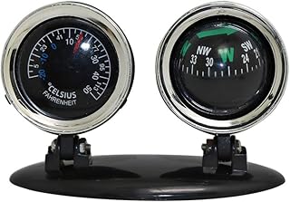 Wakauto Car Compass Ball 2 in 1 Mini Compass Compact Ball Universal Dashboard Dash Stand Compass for Most Boat Car Truck Finding Direction