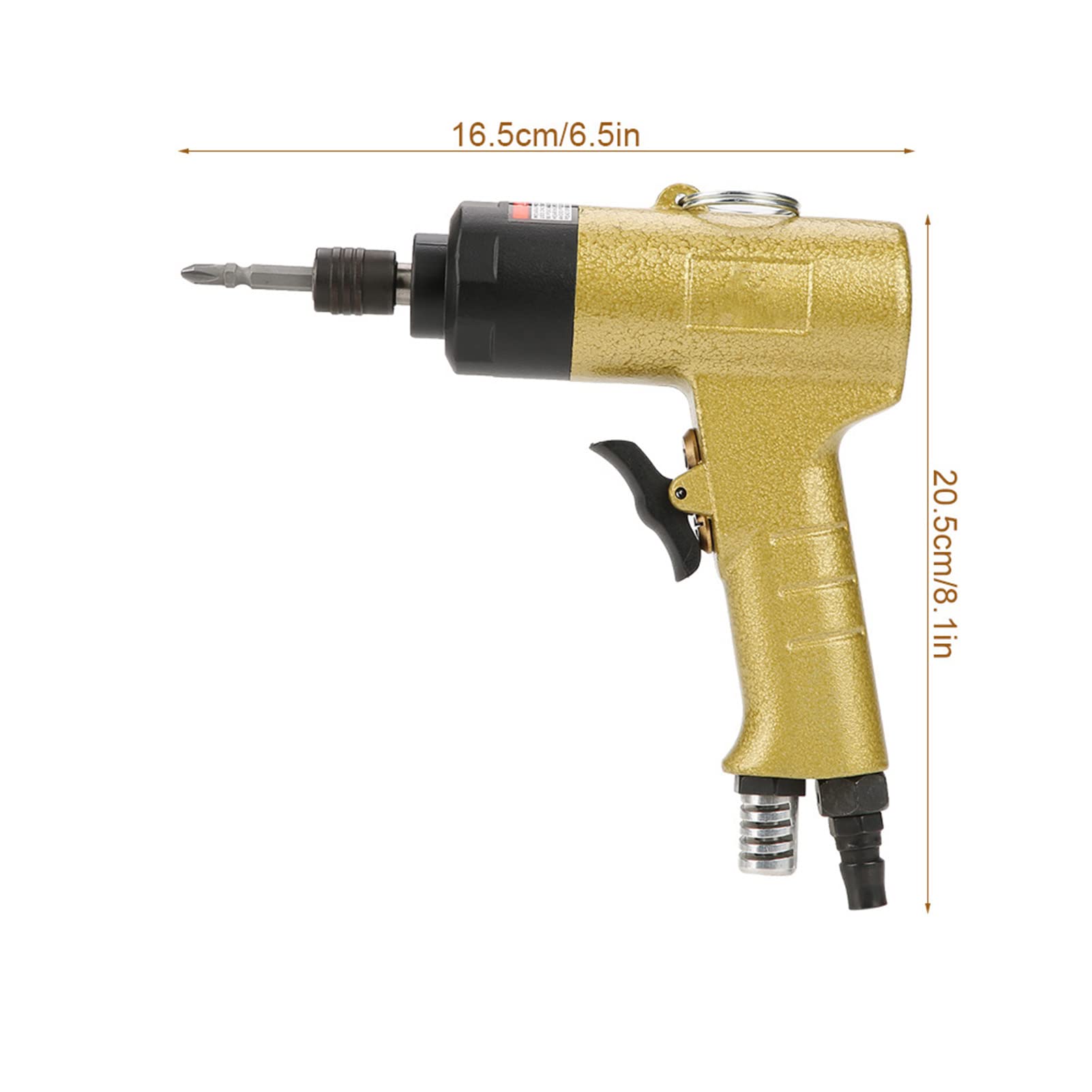 ViaGasaFamido Destornillador Neumático, Material Metálico, Herramienta Industrial de 5000 Rpm, Ideal para Fabricación de Máquinas y Reparación de Automóviles