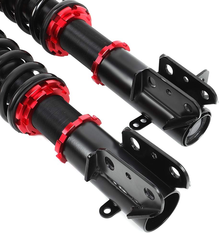 Coilover Struts Spring Shocks Adjustable Height Coilovers Suspension Struts Coil Spring Shocks and Struts Full Set Kits ECCPP Fit for 2000 2001 2002 2003 2004 2005 for Dodge Neon - Red