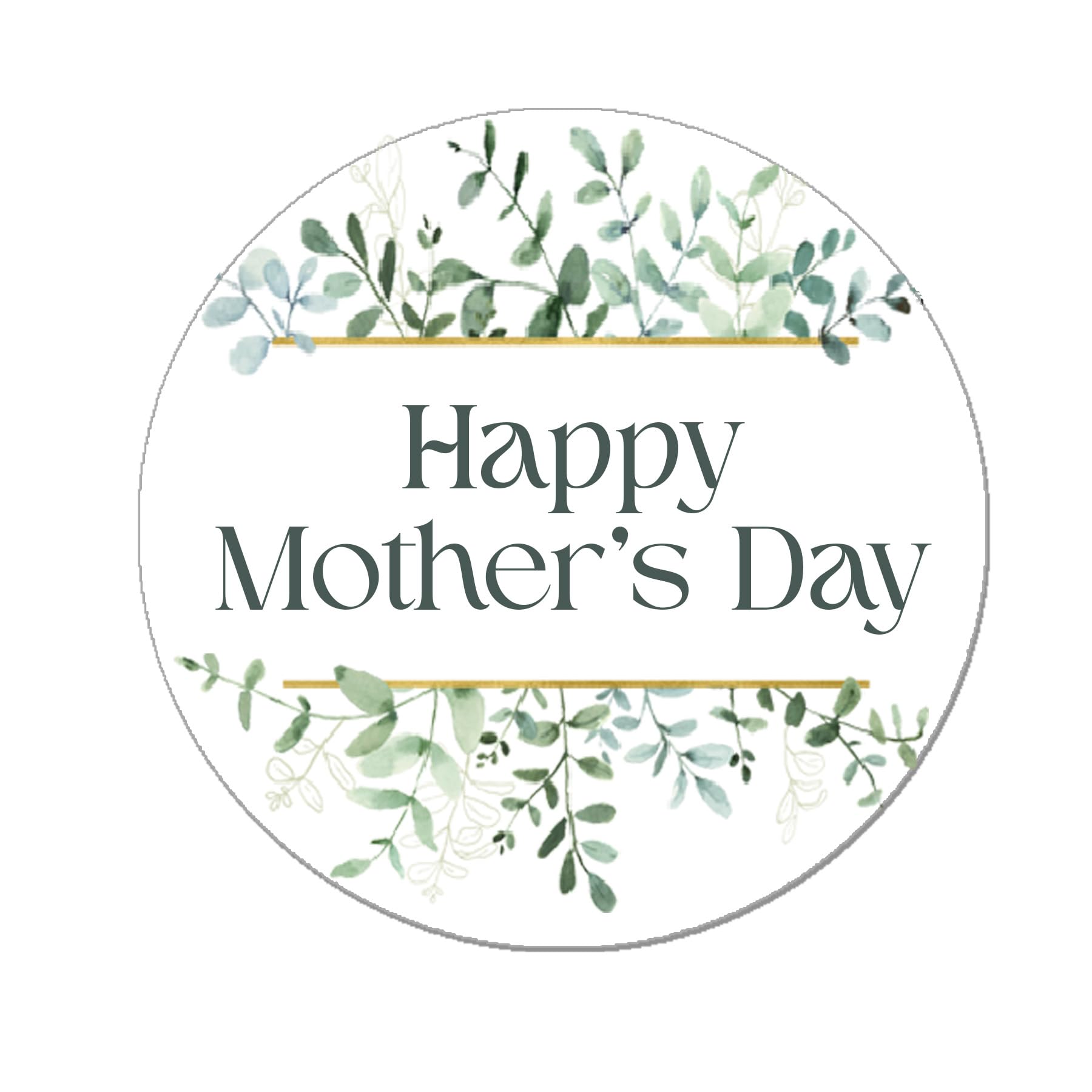 Treasured Forever Limited Green Floral Happy Mother's Day Stickers - Wax Melts, Business Red, White Sticker Sweet Sweet Cone Bags - 35 (37Mm) Stickers