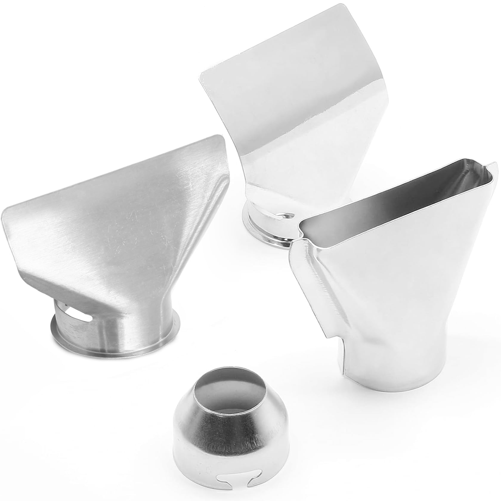 4 Pcs Heat Gun Nozzles Kit, Stainless Steel Reflector Nozzle Hot Air Gun Accessory for Hot Air Gun Soldering Station Nozzle Tool