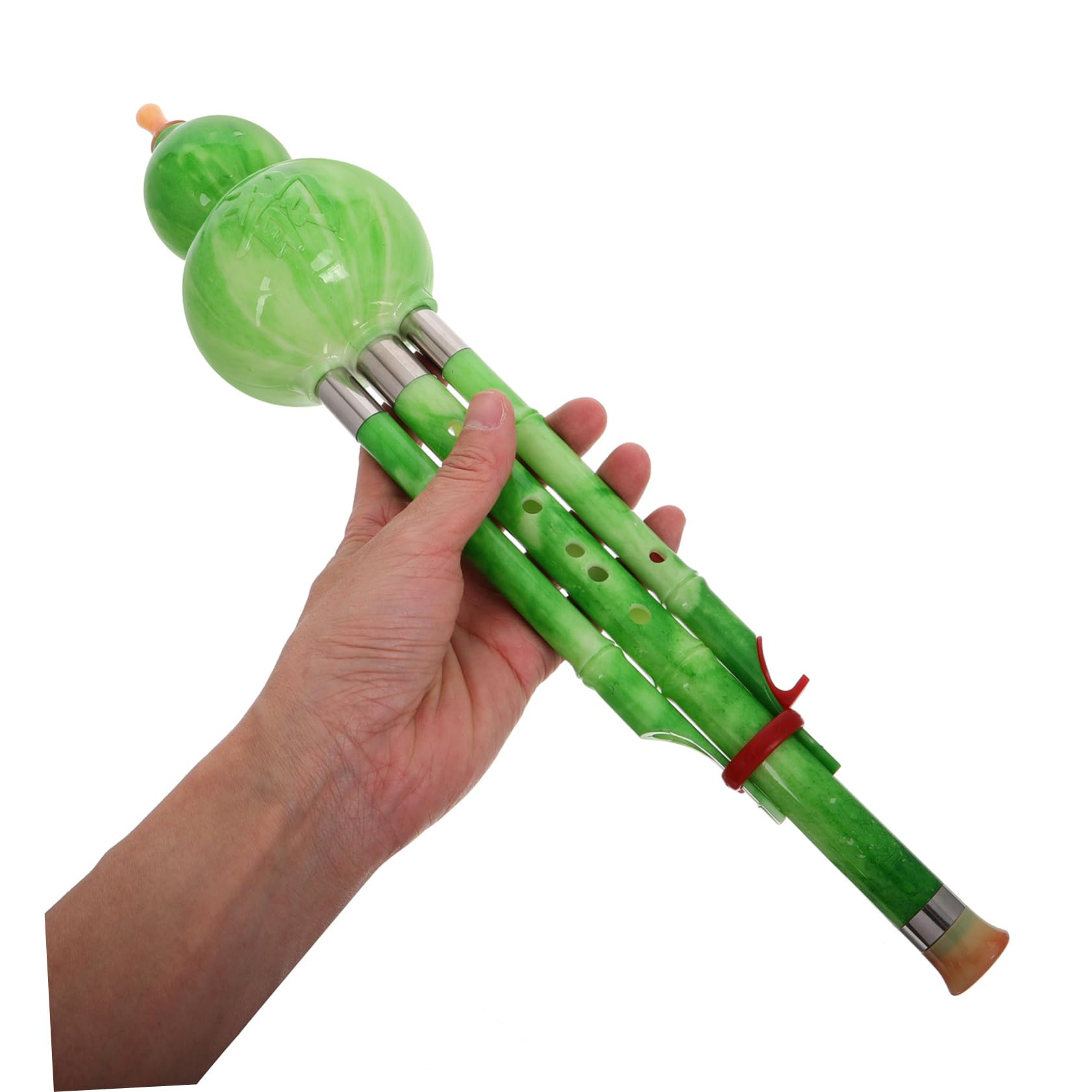 Hulusi Caja de Cuero Tradicional Instrumento Musical Chino Flauta de Calabaza para Principiantes Estudiantes Practica