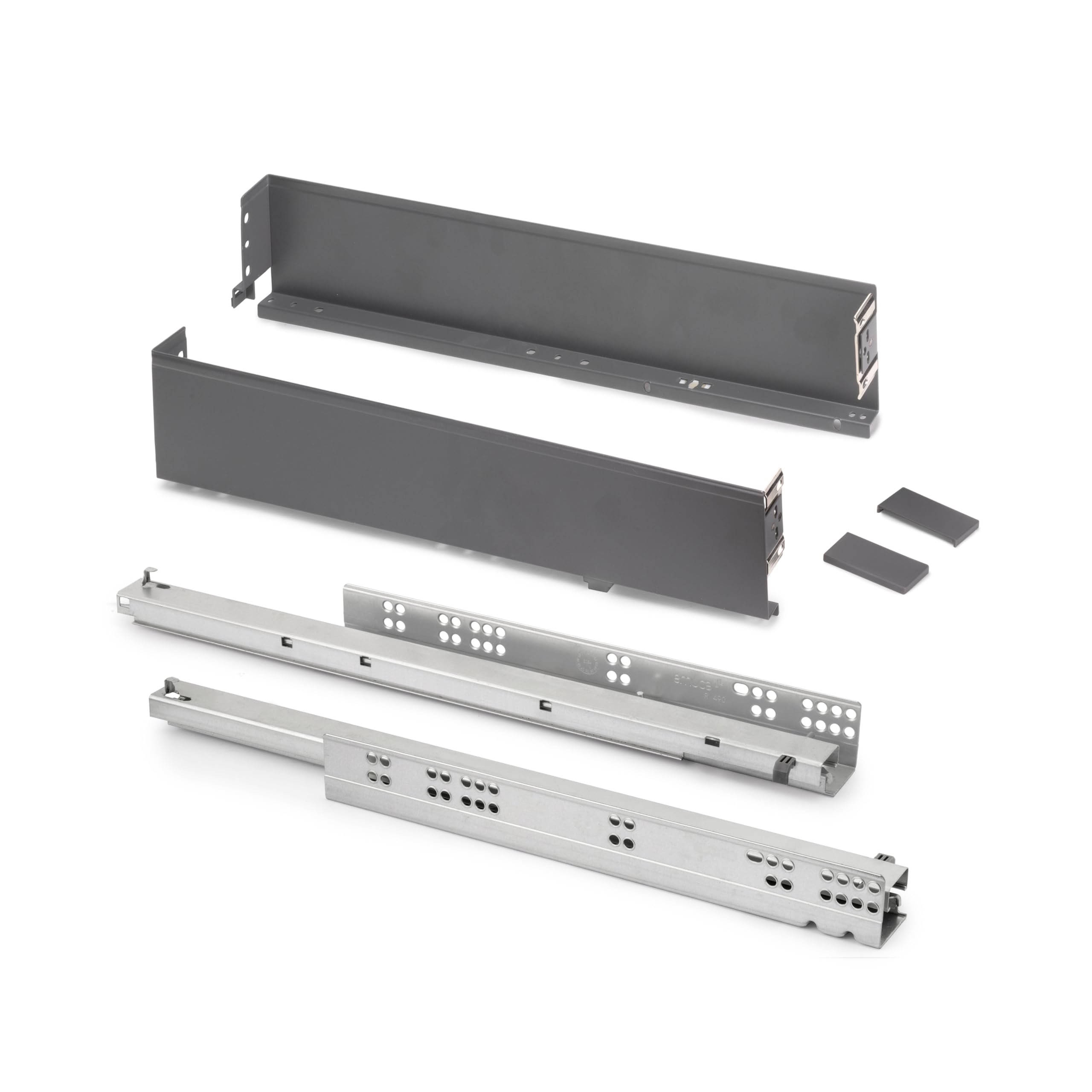 Emuca - Simplex 25kg (55,1 lb) External Drawer Height 88mm (3,4"), Depth 490mm (19,3"), Steel, Anthracite Grey