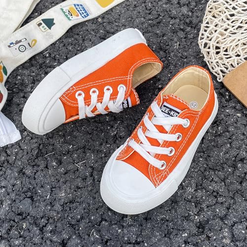Girls and Boys Low Top Comfortable Canvas Kids Lace up Sneakers2