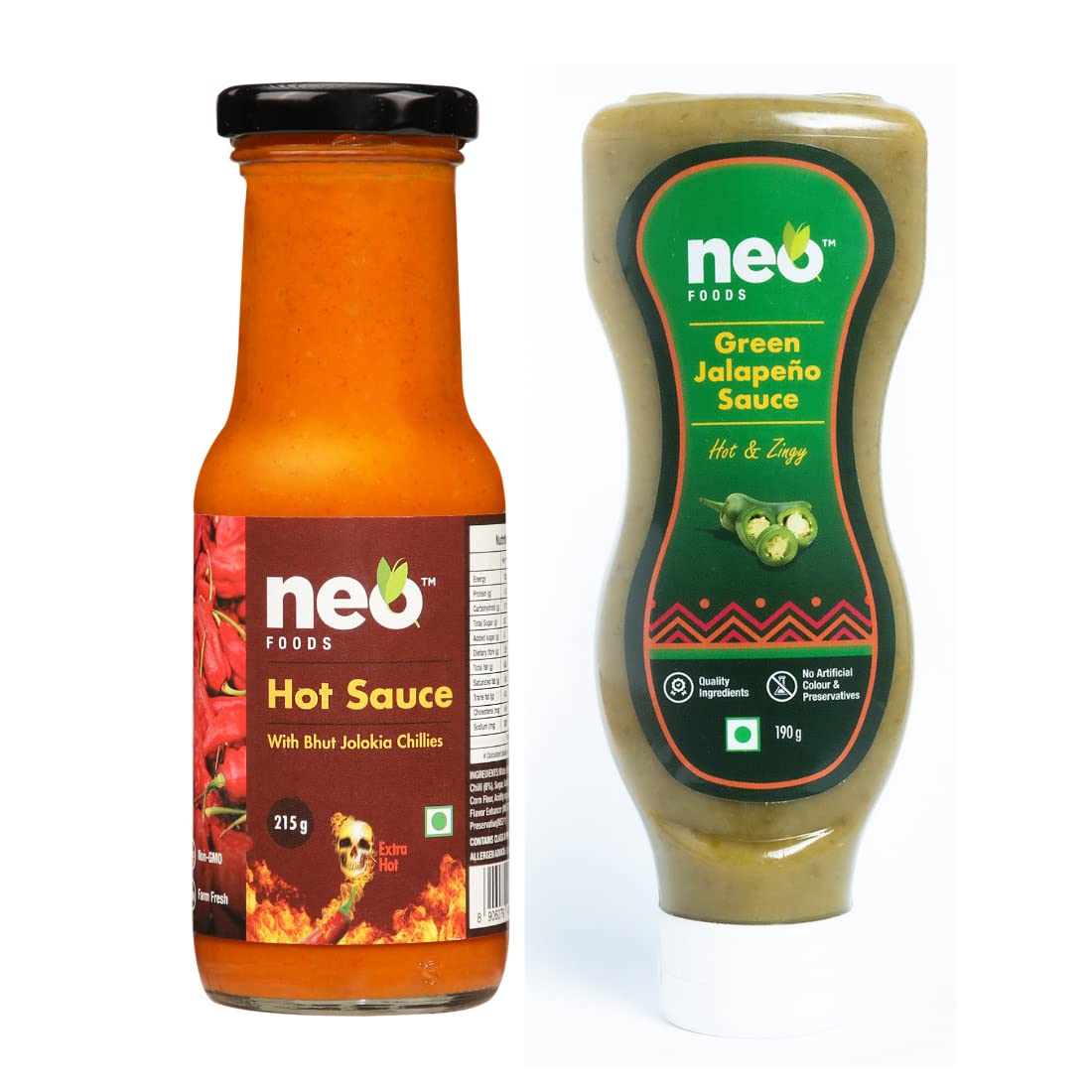 Sponsored Ad - Bhut Hot Sauce 290g & Jalapeno Sauce 290g I Made with Ghost Peppers (Bhut Jolokia) I Extra Spicy Chilli Sauce I Topping & Dip for Snacks I Farm Fresh Natural Ingredients I 100% Vegan I