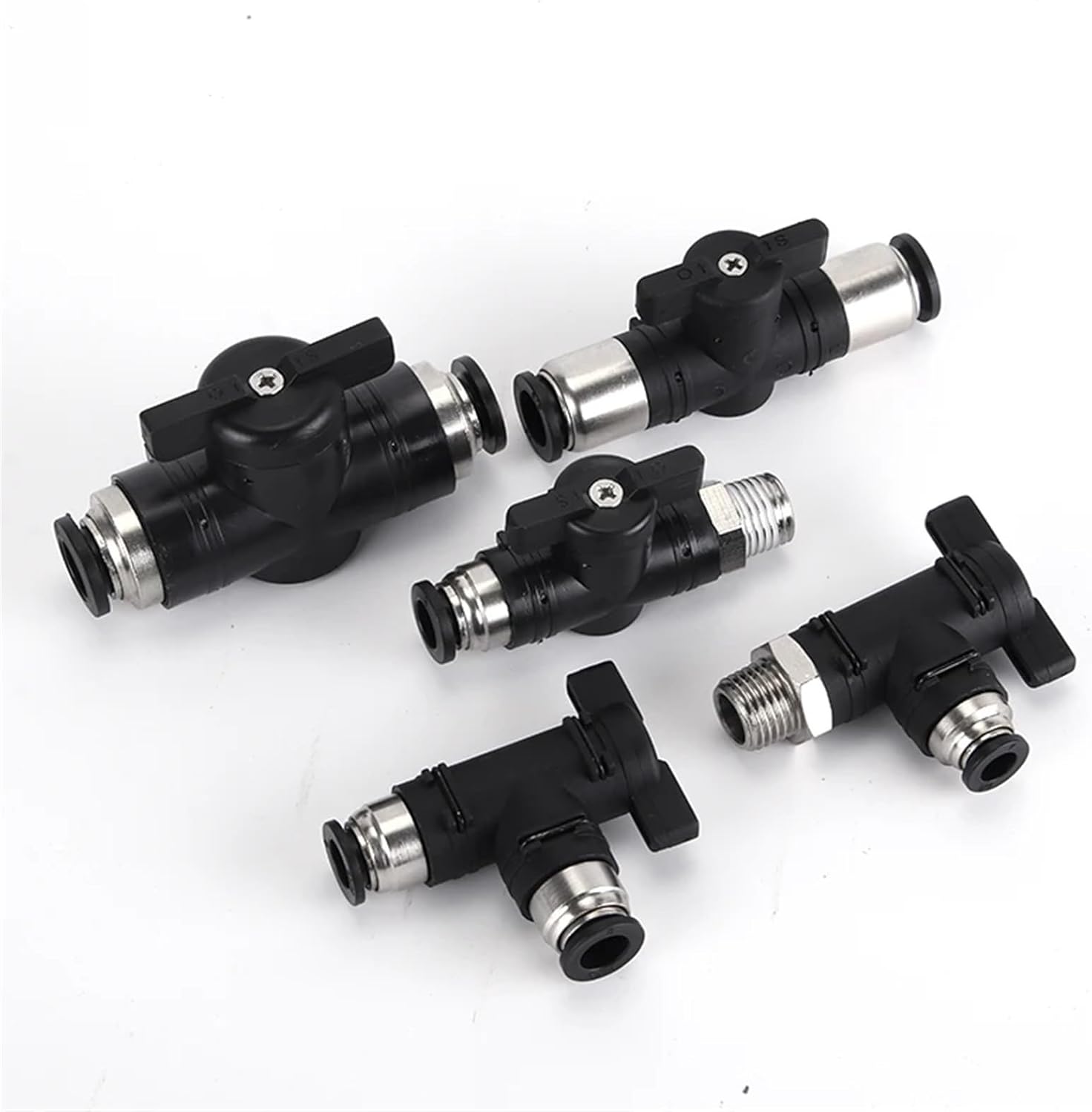1PCS Manual Valve BUC-4/6/8x10/12-02/04 Manual Valve Pneumatic Switch Pu Trachea Quick Connector BUC(BUC8-01)