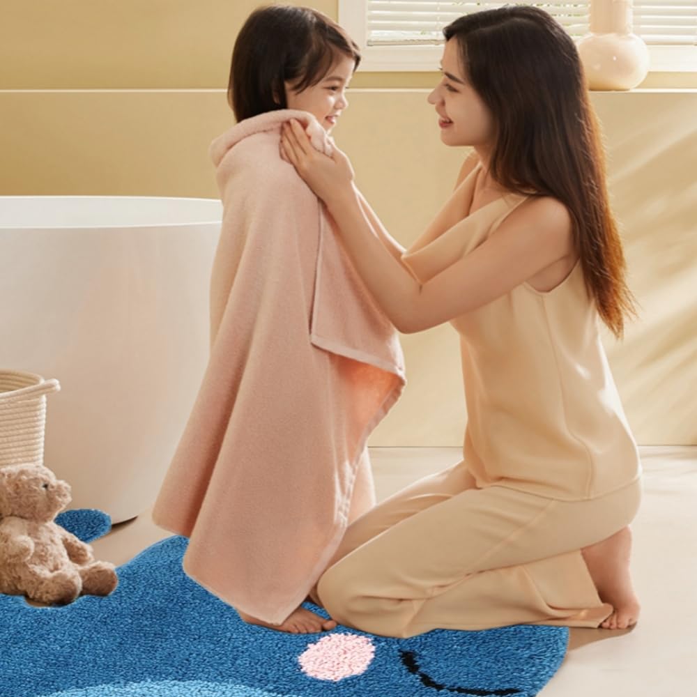 Tappeti da bagno per bambini IcosaMro Tappeti da bagno in microfibra per balene blu carino, 63cm x 47cm