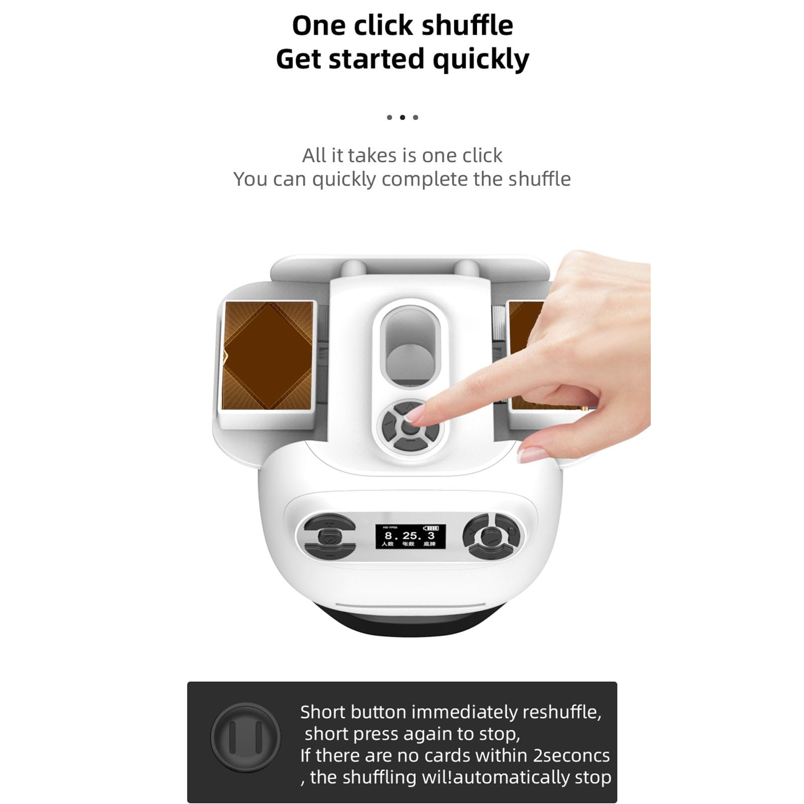 Cryfokt Mescolatore e Mazziere Automatico di Carte, Mescolatore Elettrico e Distributore di Carte 2 in 1 per 8 Giocatori con 4 Telecomandi per Disegno, di Silenzioso