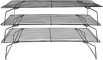 Cooling Rack, 3-Tier Stainless Steel Stackable Baking Cooking Cooling Racks for Cooling Roasting Grilling, Collapsible & Heavy Duty, Oven & Dishwasher Safe