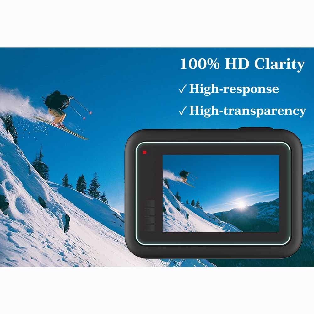 ULBTER Folia ochronna na wyświetlacz do Gopro HERO8 Hero 8 Black LCD + obiektyw + mała osłona ekranu 9H szkło hartowane odporne na zarysowania [6 sztuk]