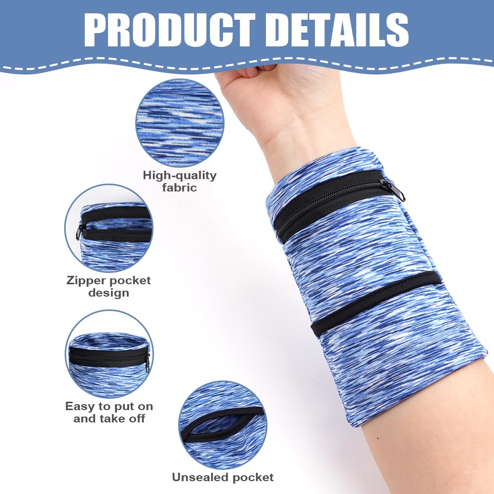 HAGOT 1/2/3/4 Pezzi Marsupio Polso, Tasca Morbida ed Elasticizzata con Cerniera per Corsa, Palestra, Camminata, Ciclismo, Escursionismo, Yoga e Altro Ancora