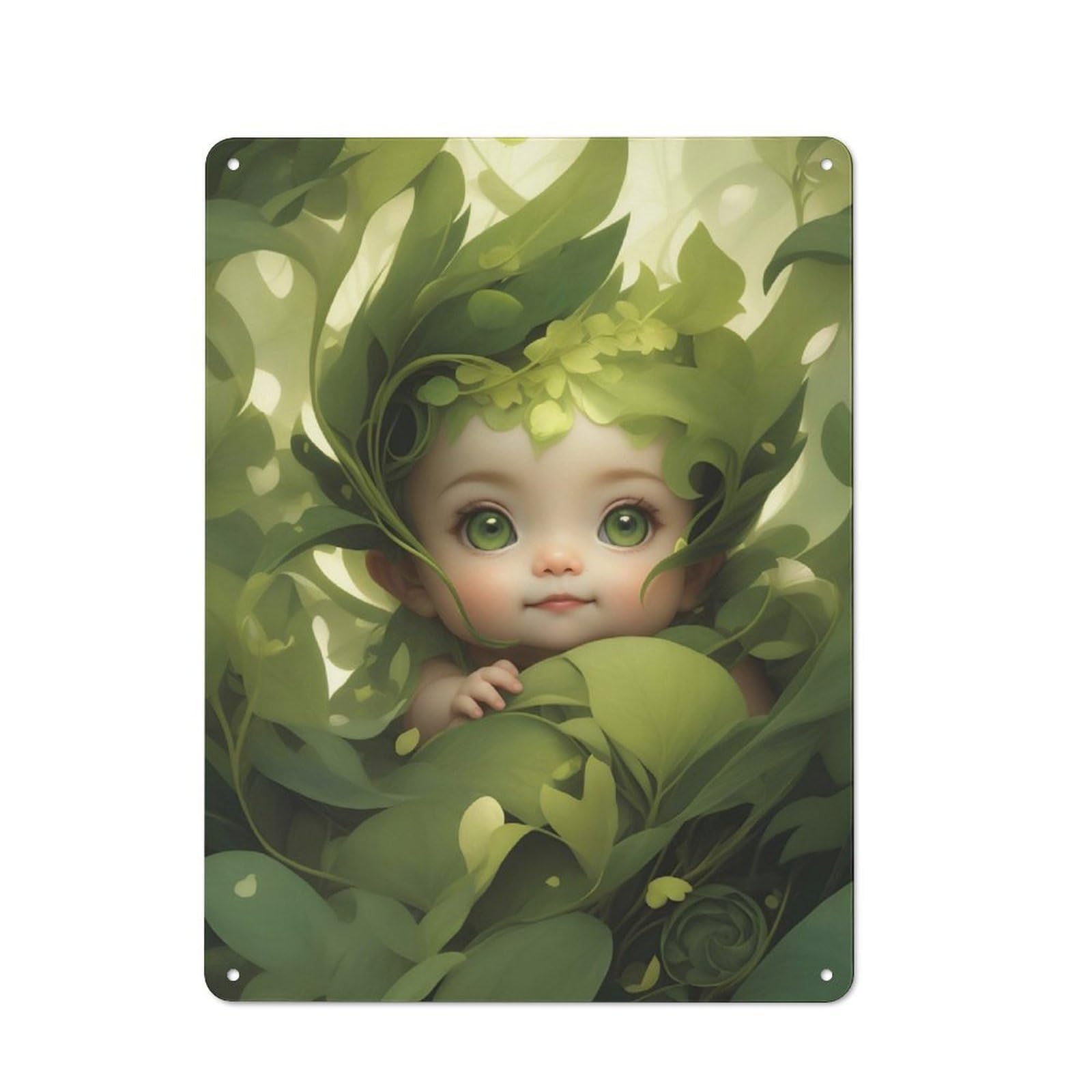 Classic Decorative Tin Plaque 40x30cm Featuring The Child of Nature, Novelty Wall Art for Home, Shop, Pub Or Studio Wall