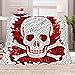QHDHGR Plaid Couverture Peluche Motif tête de Mort Ultra Douce Chaude 3D Flanelle Chambre Canapé-Lit Literie Bébé Couverture Polaire de Lit Adulte Enfant 150x200cm