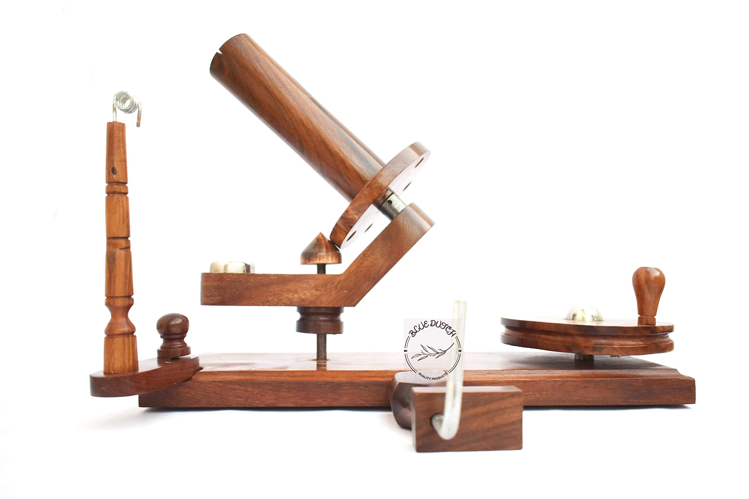 Blue DUCTH Handmade Premium Crafted Yarn Winder for Knitting & Crocheting - Center Pull Ball Yarn Swift | Easy to use | Sheesham Wood