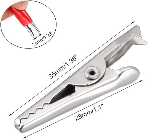 Miniatura 4 de uxcell Pinzas de cocodrilo, pinzas de cocodrilo, pinzas de prueba eléctricas con cubierta protectora de aislamiento, 20 piezas
