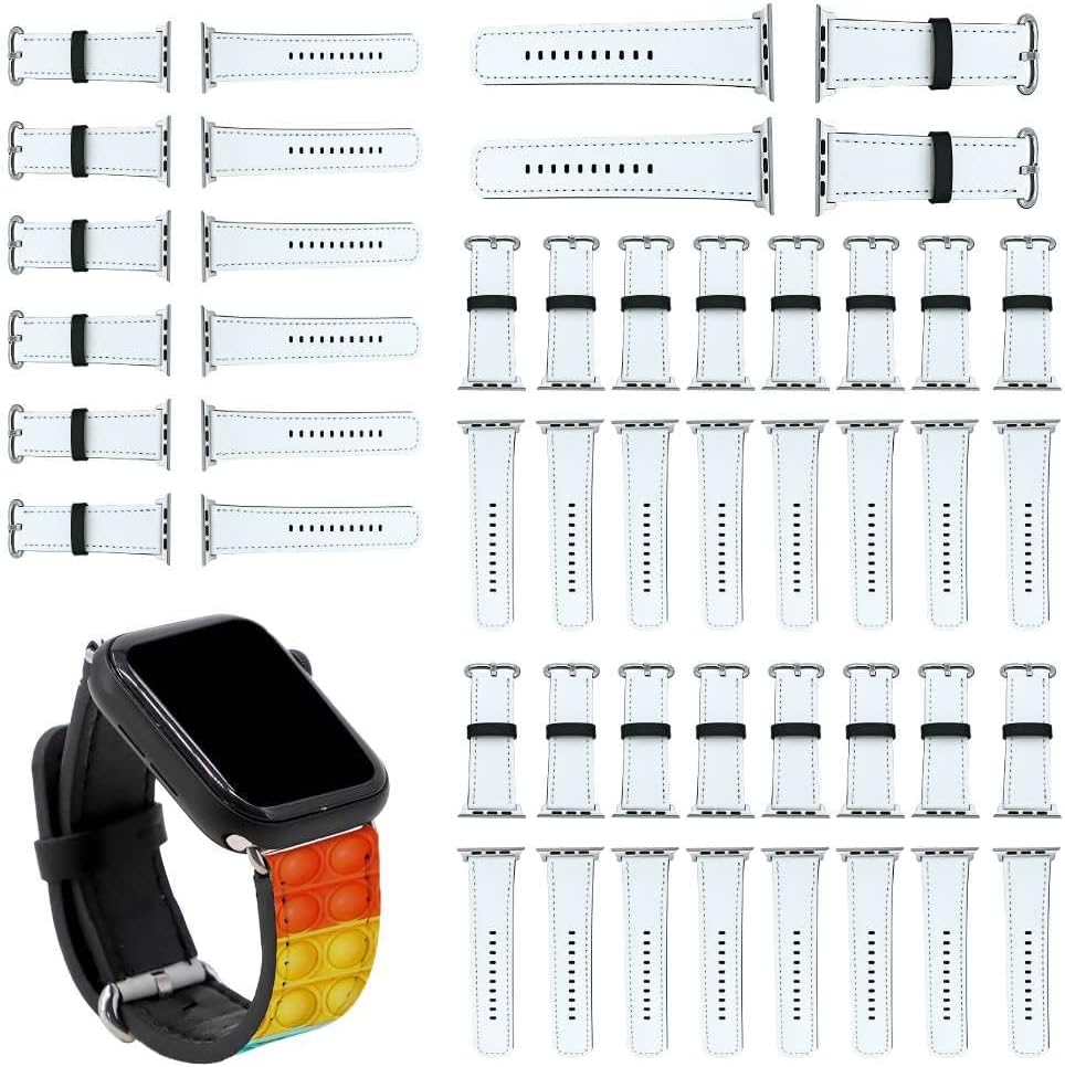 INNOSUB USA Small/Large Sublimation Blank Watch Band (38-41mm) / (42-45mm), Compatible with Apple Smartwatch, DIY Custom Print, PU Leather, for Sublimation Printing