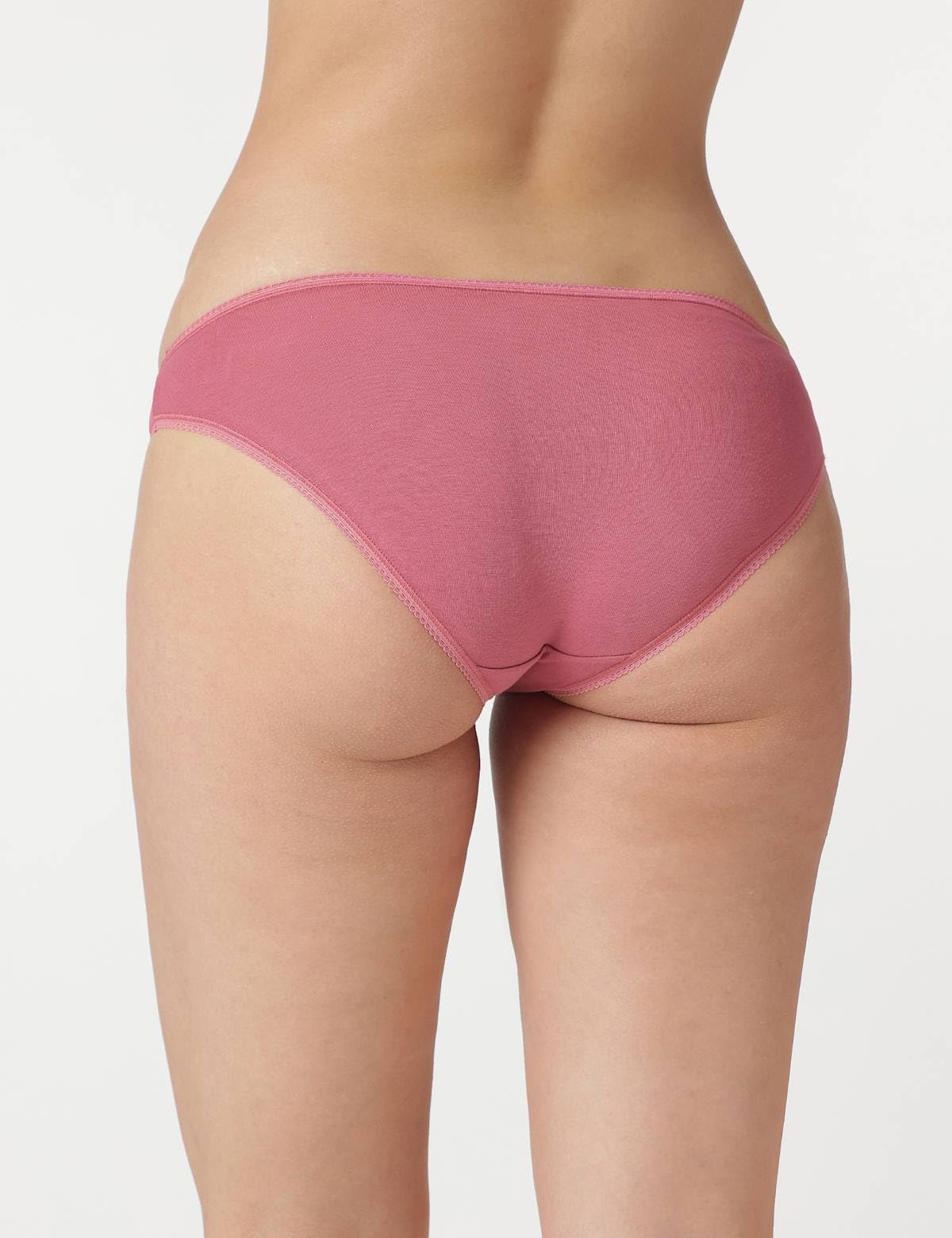 Marks & Spencer Women's Cotton Modern Bikini Style Underwear (Pack of 3) (60715535003_Antique Rose - Image 5 thumbnail