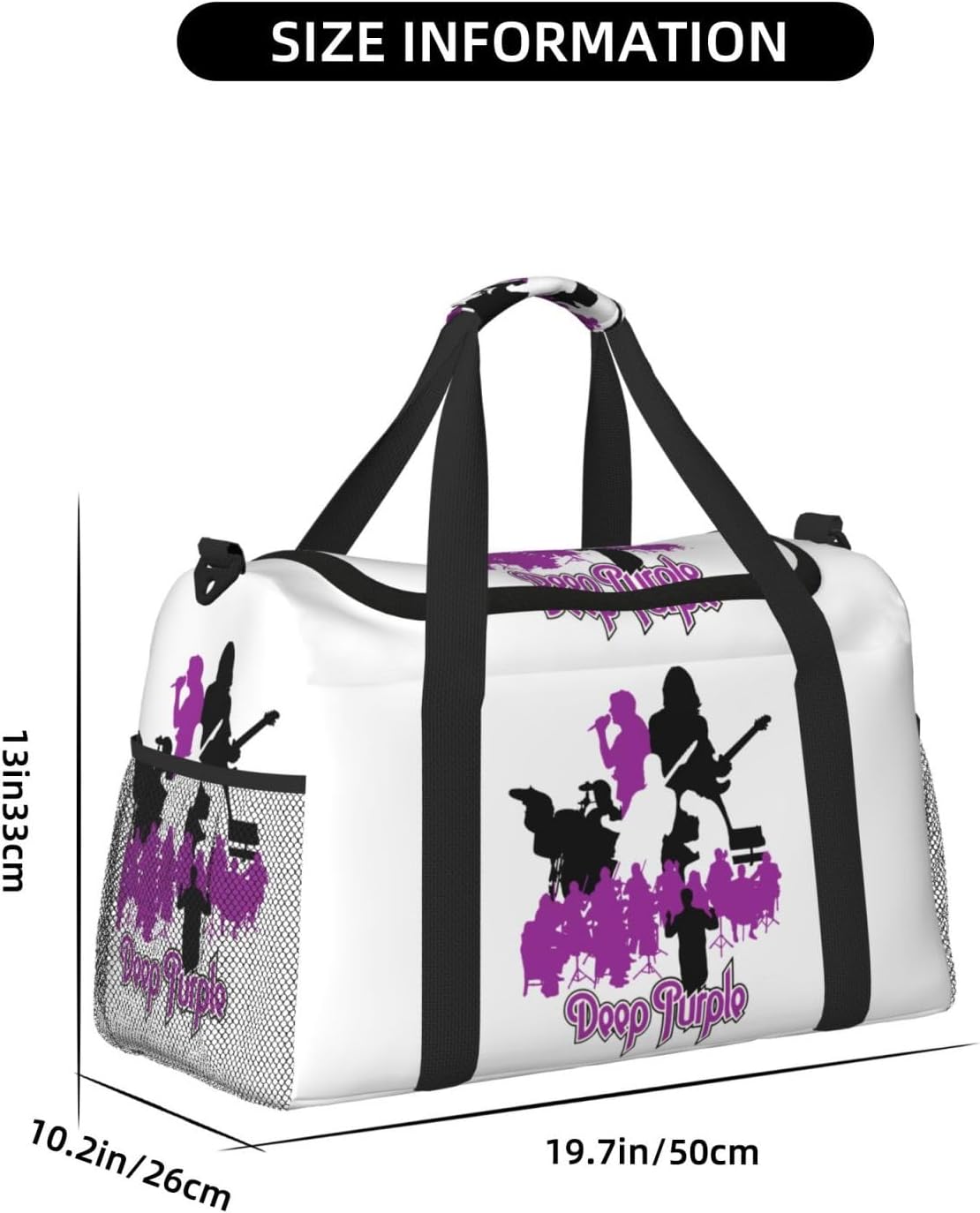 ボストンバッグ 旅行バッグ Deep Purple ディープ・パープル シルエット 紫 黒 大容量 軽量 キャリーオンバッグ 旅行カ