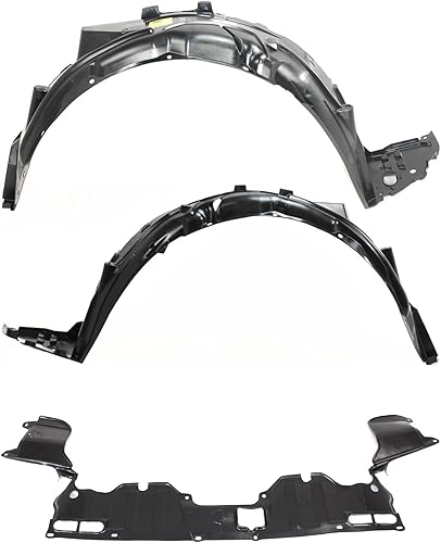 Evan Fischer Kit de protectores de guardabarros delanteros y protector contra salpicaduras del motor compatible con Honda Civic Sedan 2006-2011,