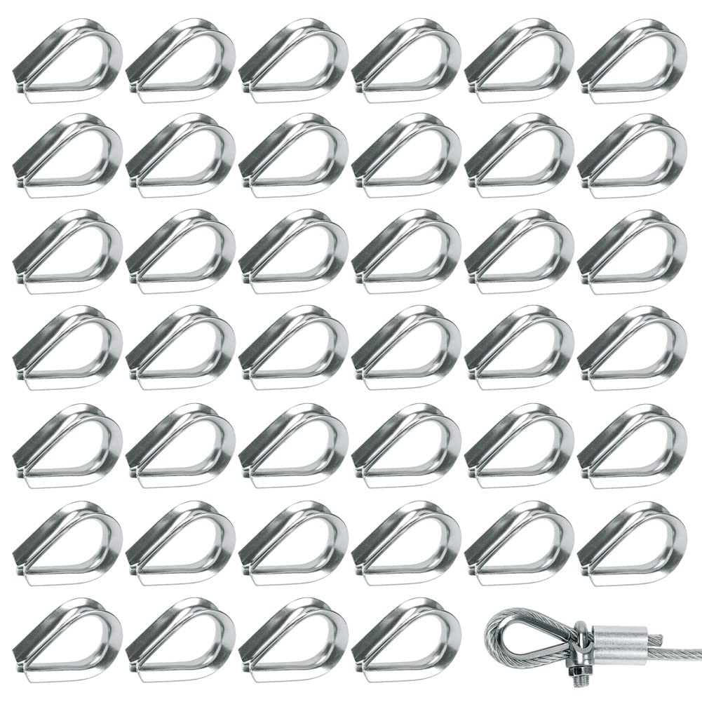 Ditali Per Fune Metallica 50 Pezzi - Clip In Acciaio Inox M4 Per Cavi - Foto 8