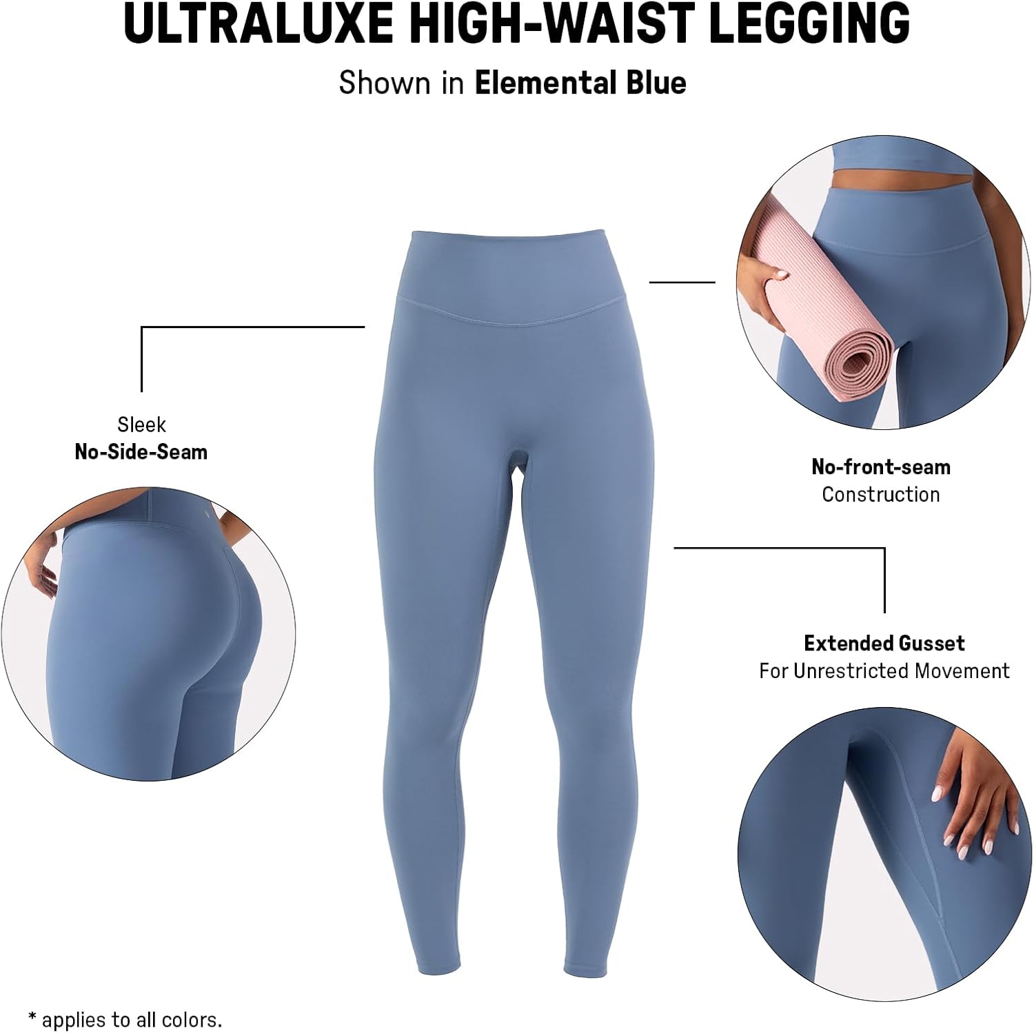 YITTY Active UltraLuxe High Waisted Leggings for Women, No Front Seam Tummy Control, Buttery Soft, Womens Yoga Pilates Gym - Image 6