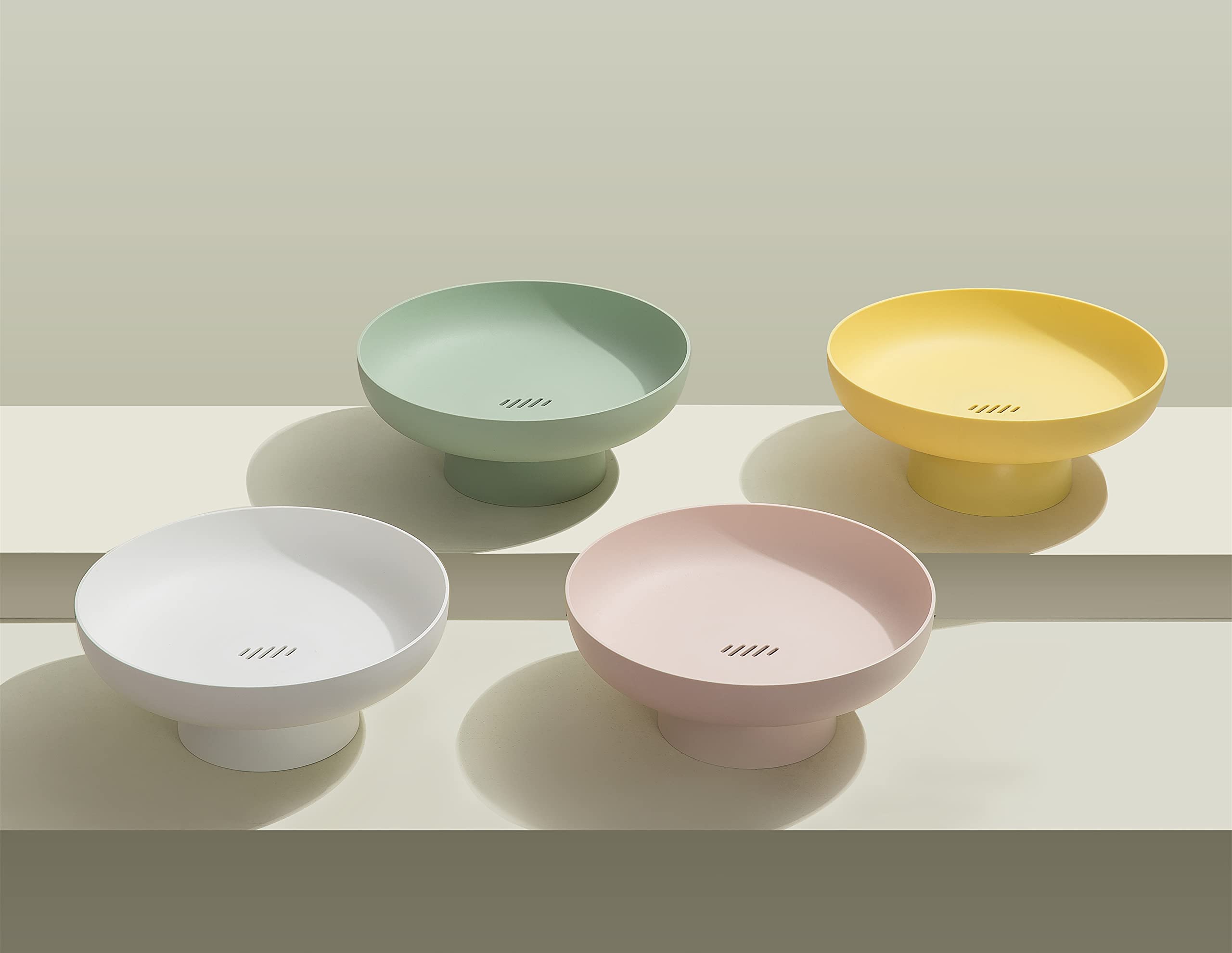 Fruit bowl Fruit Basket Multifunctional Drain Fruit Snack Cake Storage Rack Living Room Dining Table Fruit Stand (green)